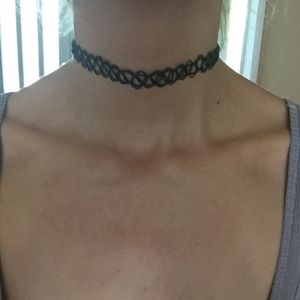 Classic Tattoo Choker Necklace. BLACK. One size.